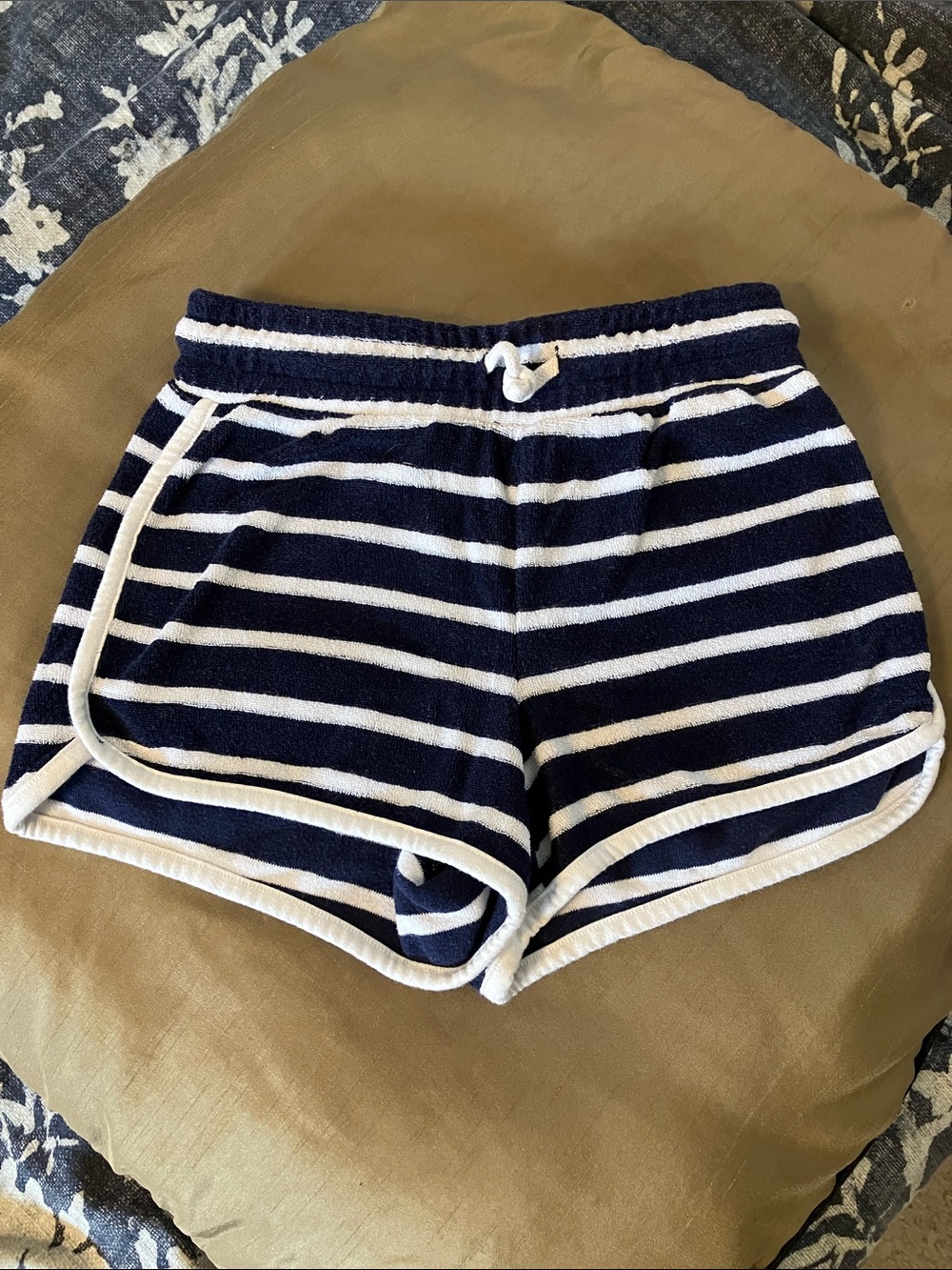 Old Navy terry cloth striped Girl’s cotton blend cheer lost at sea summer shorts